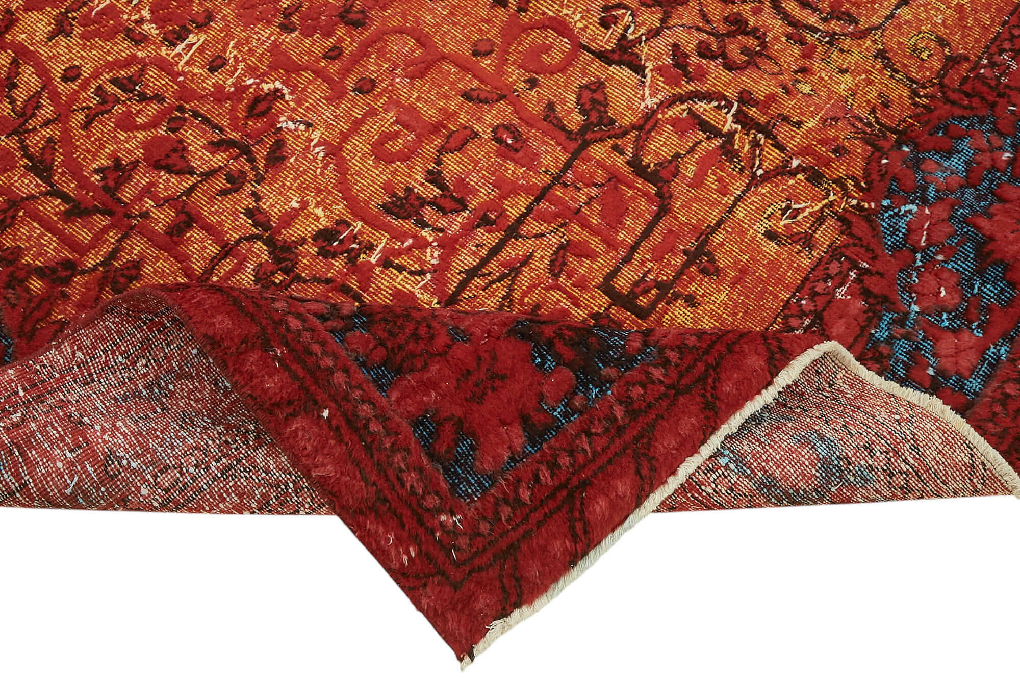 7x10 Vintage Hand-Carved Turkish Rug - 47039