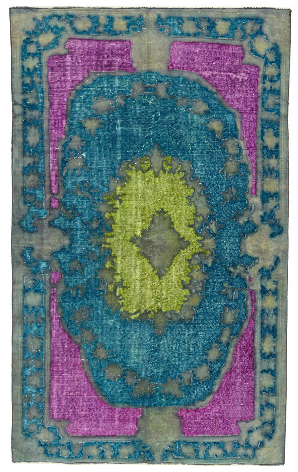 5x8 Vintage Hand-Carved Turkish Rug - 47040