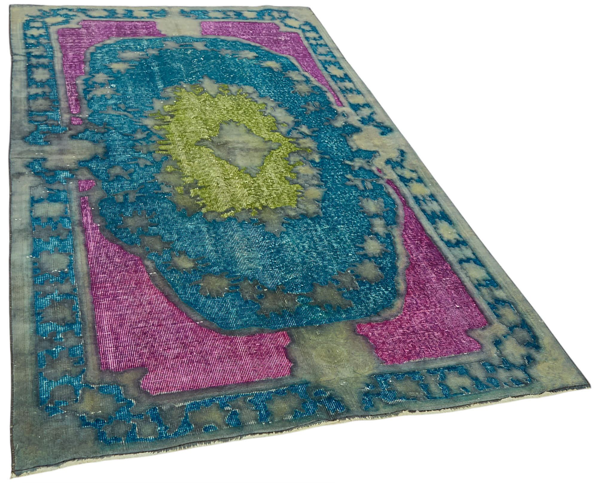 5x8 Vintage Hand-Carved Turkish Rug - 47040