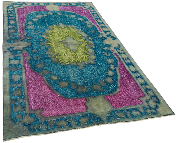 5x8 Vintage Hand-Carved Turkish Rug - 47040