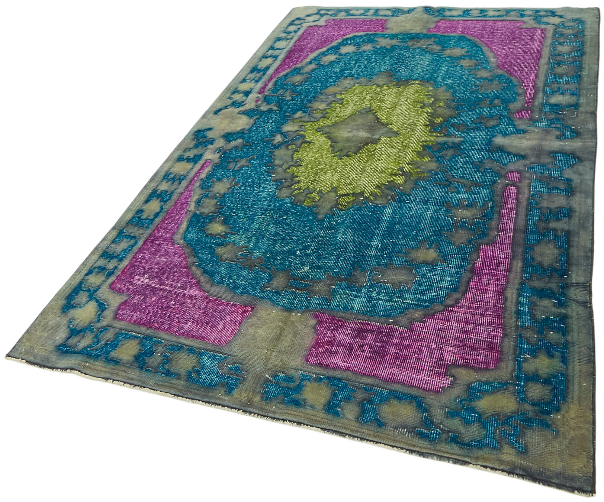 5x8 Vintage Hand-Carved Turkish Rug - 47040