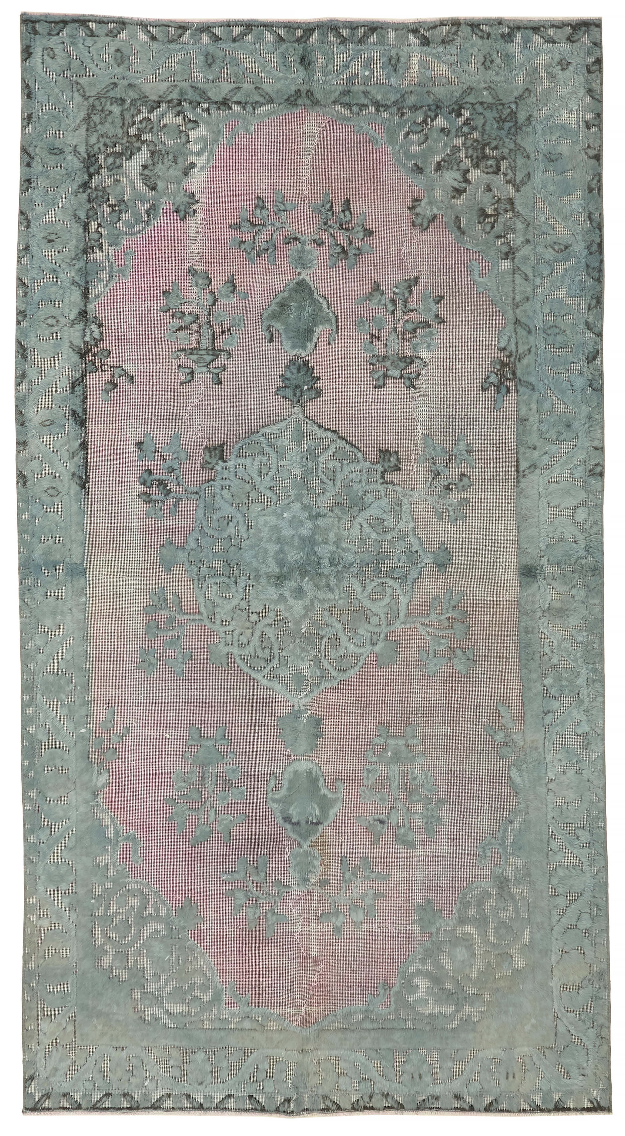 5x10 Vintage Hand-Carved Turkish Rug - 47043