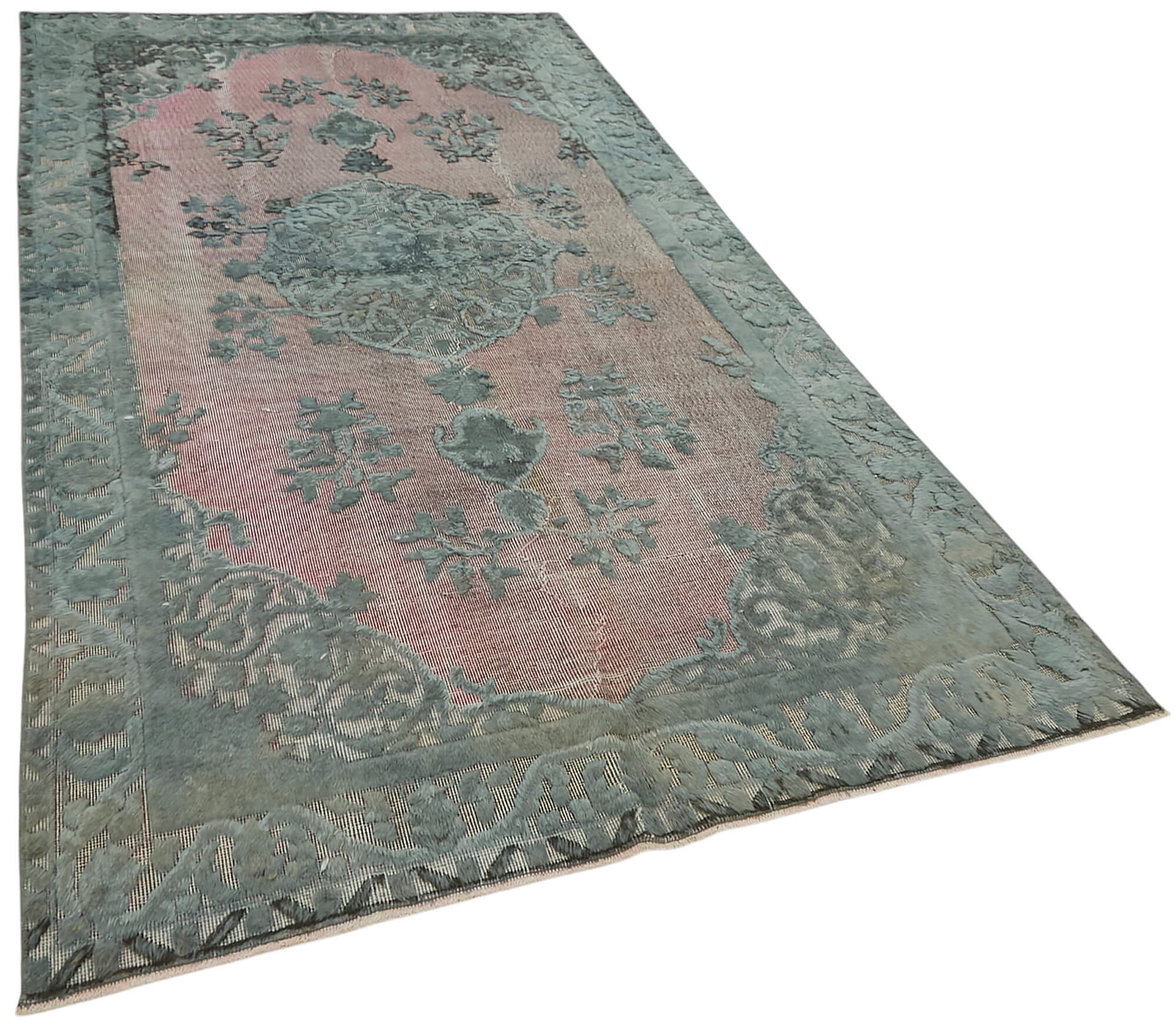 5x10 Vintage Hand-Carved Turkish Rug - 47043