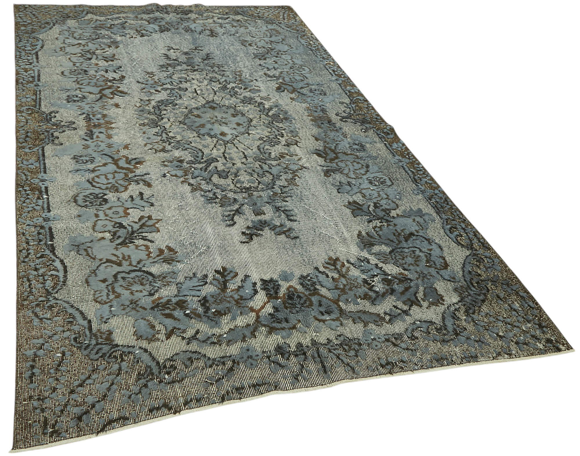 5x9 Vintage Hand-Carved Turkish Rug - 47044