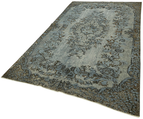 5x9 Vintage Hand-Carved Turkish Rug - 47044