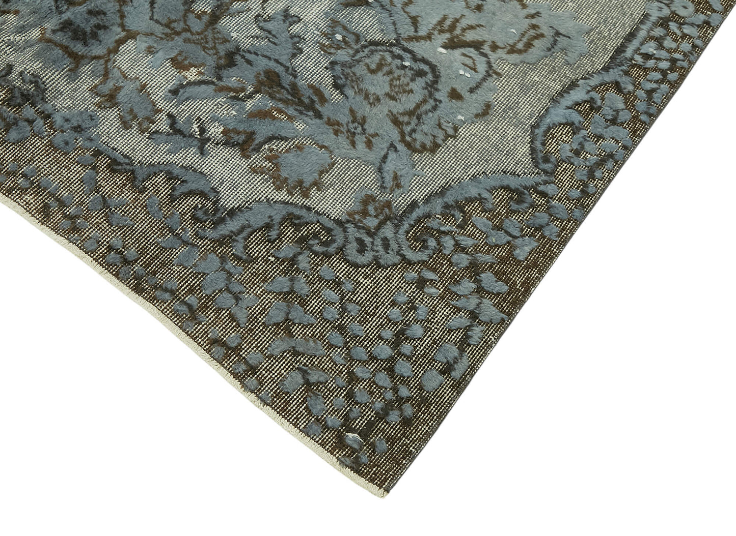 5x9 Vintage Hand-Carved Turkish Rug - 47044