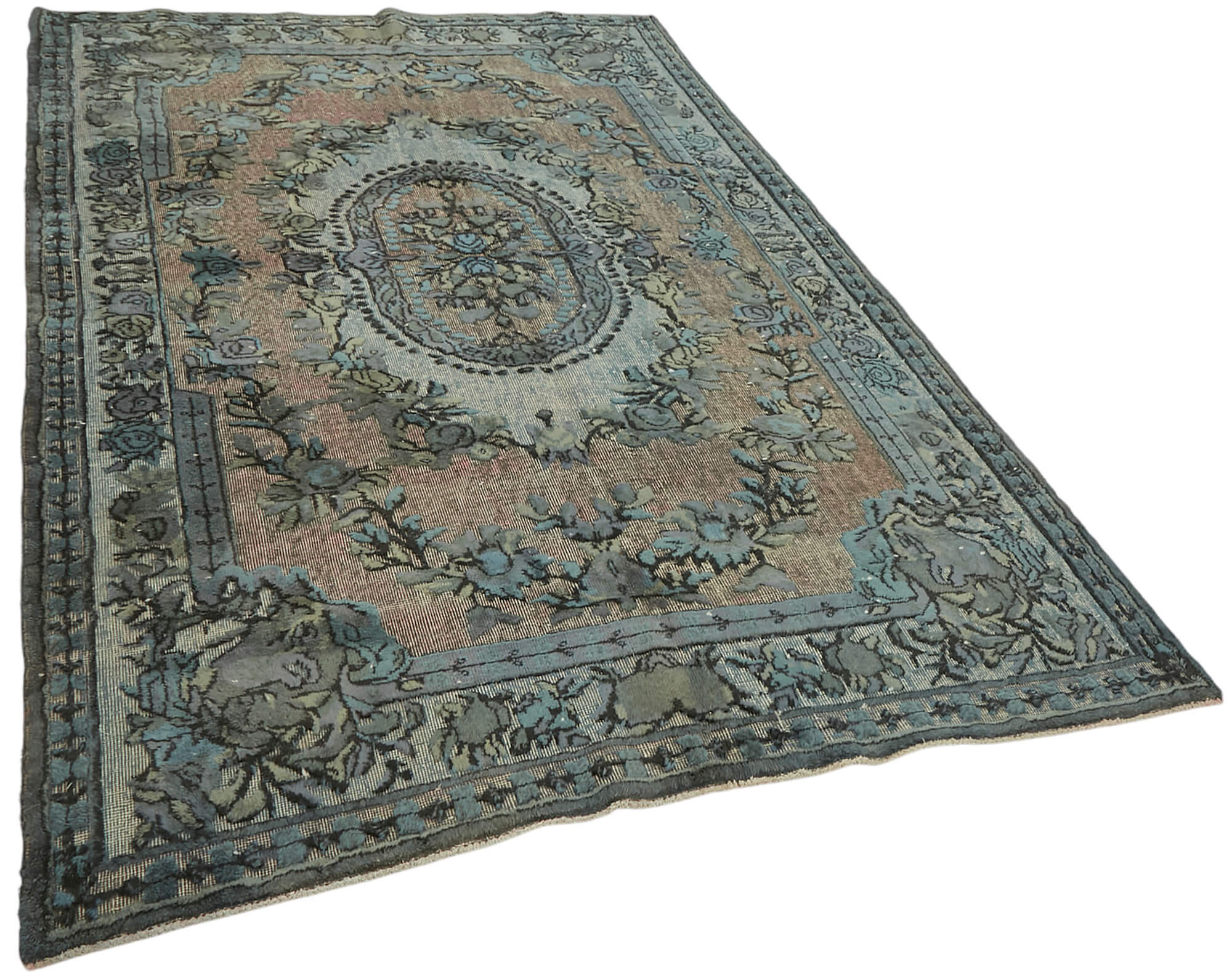 6x9 Vintage Hand-Carved Turkish Rug - 47045
