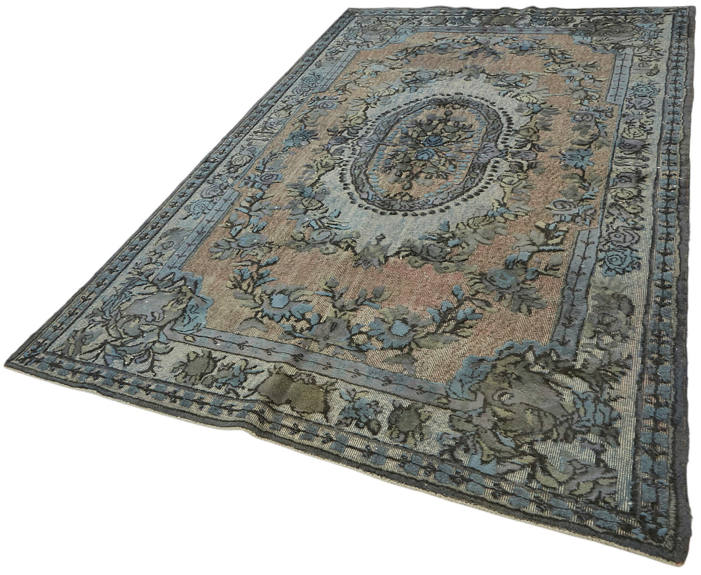 6x9 Vintage Hand-Carved Turkish Rug - 47045