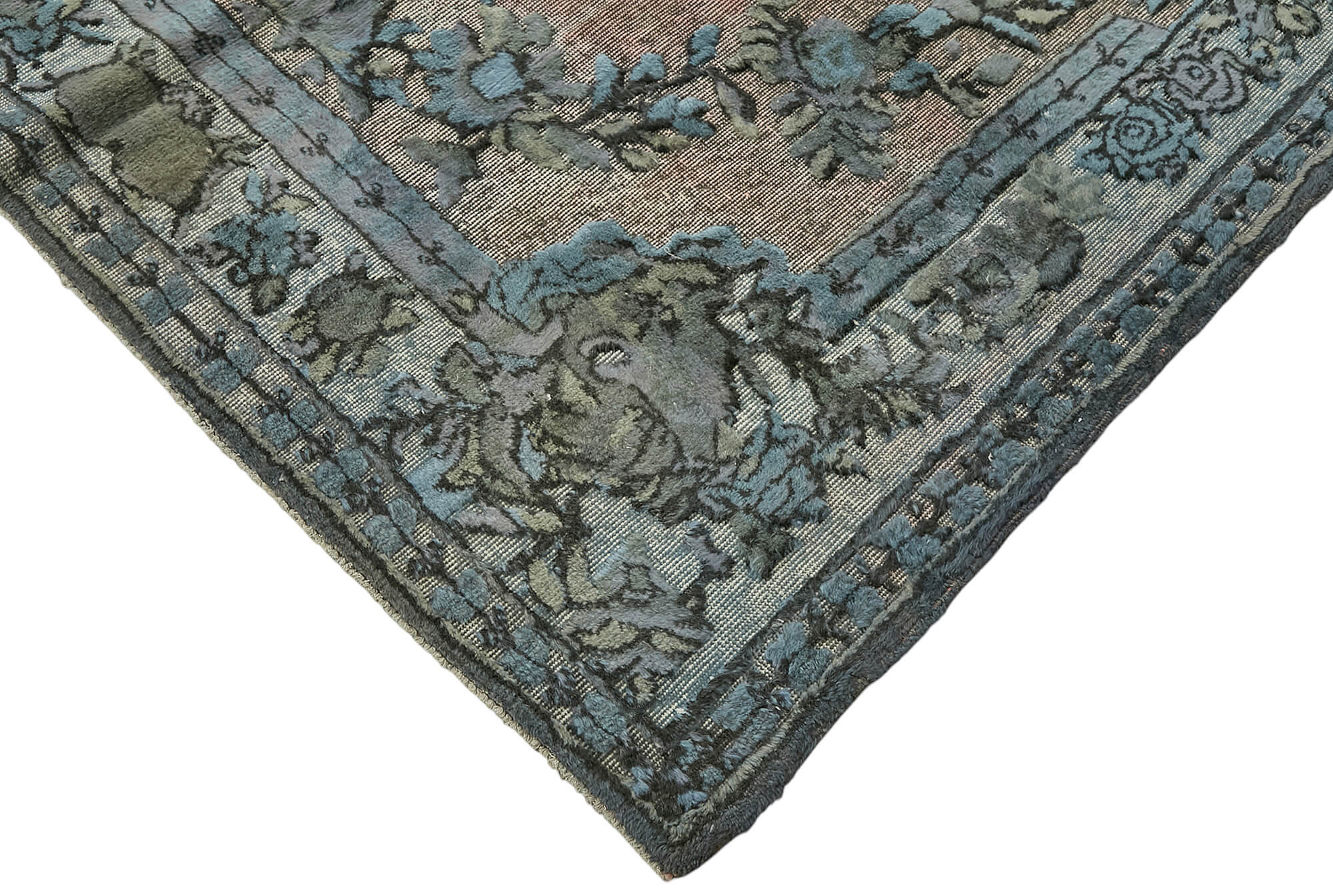 6x9 Vintage Hand-Carved Turkish Rug - 47045