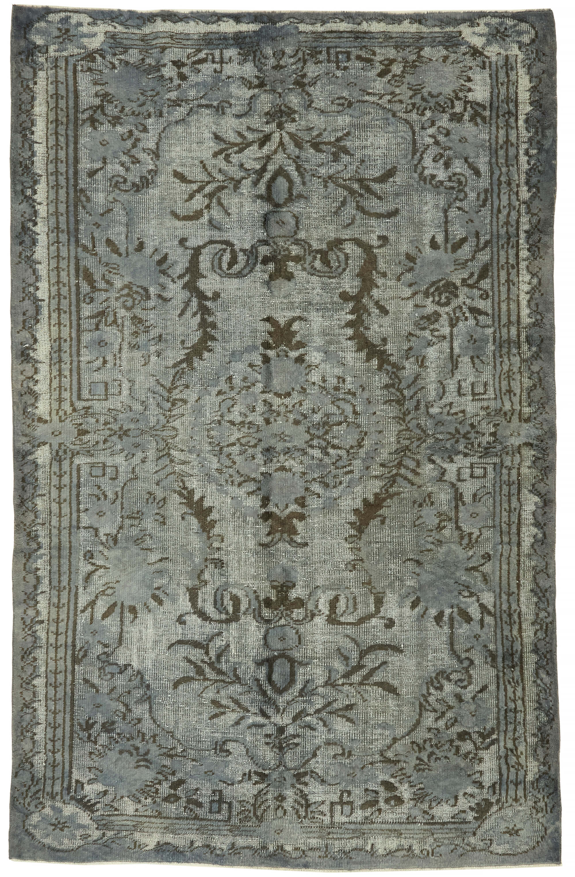 6x9 Vintage Hand-Carved Turkish Rug - 47046