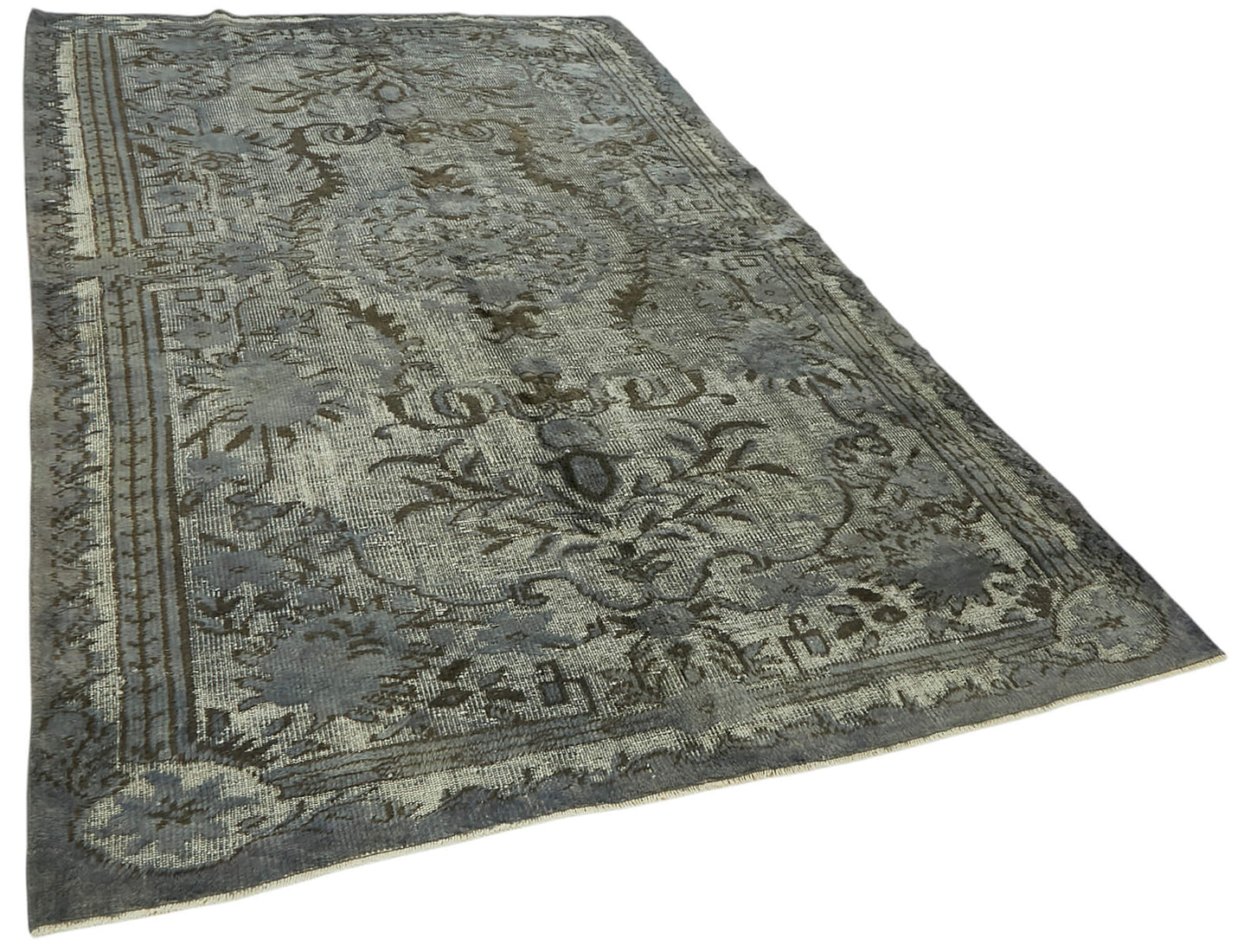 6x9 Vintage Hand-Carved Turkish Rug - 47046