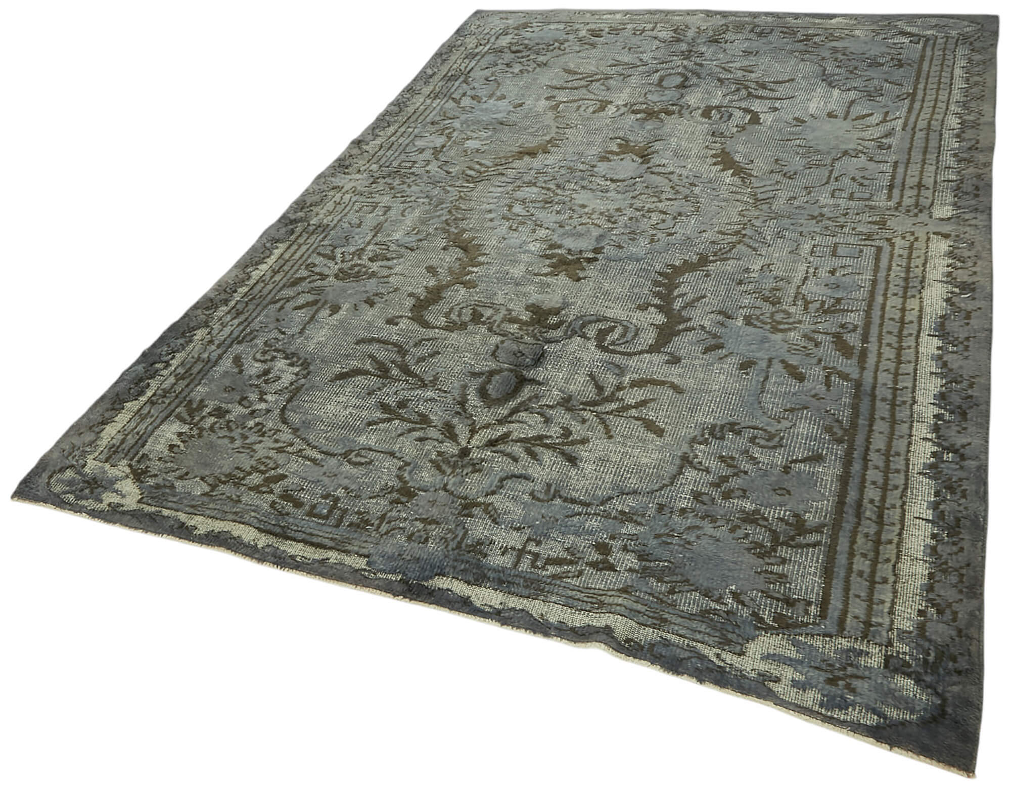 6x9 Vintage Hand-Carved Turkish Rug - 47046