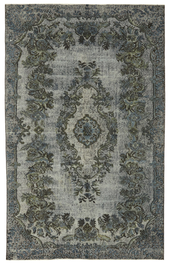 6x9 Vintage Hand-Carved Turkish Rug - 47047