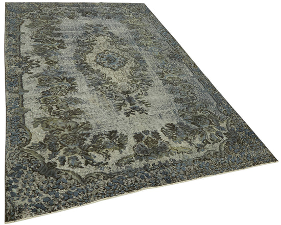 6x9 Vintage Hand-Carved Turkish Rug - 47047