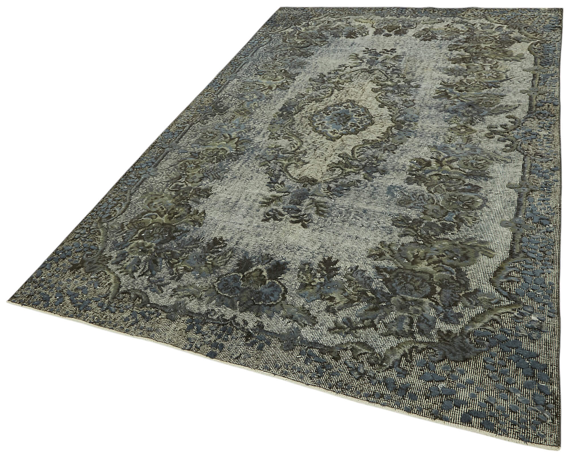 6x9 Vintage Hand-Carved Turkish Rug - 47047