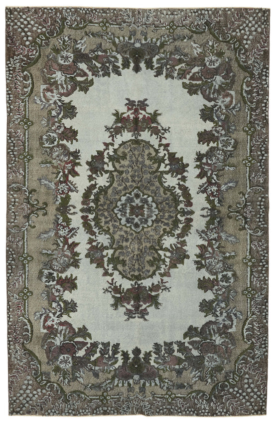 7x10 Vintage Hand-Carved Turkish Rug - 47048