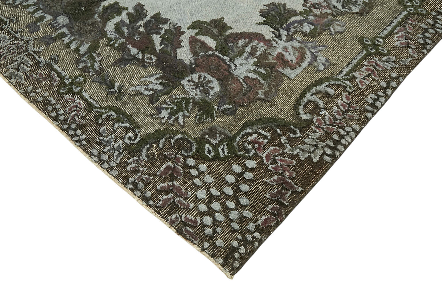 7x10 Vintage Hand-Carved Turkish Rug - 47048