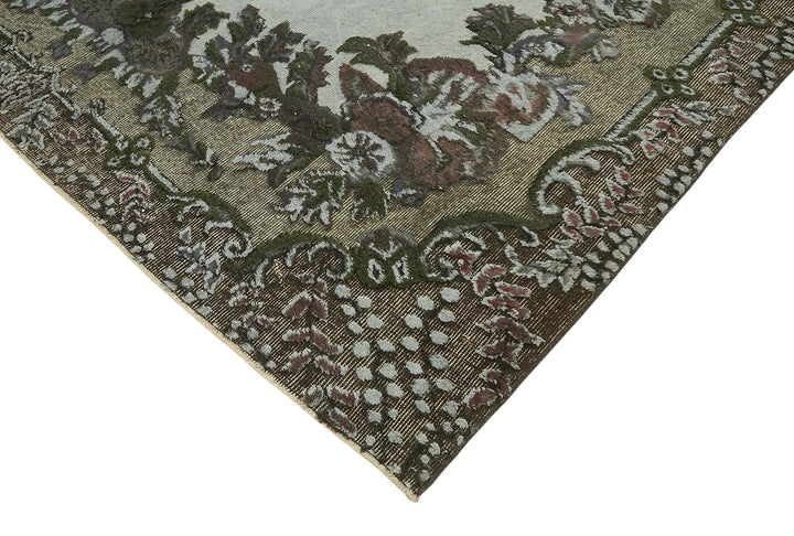 7x10 Vintage Hand-Carved Turkish Rug - 47048