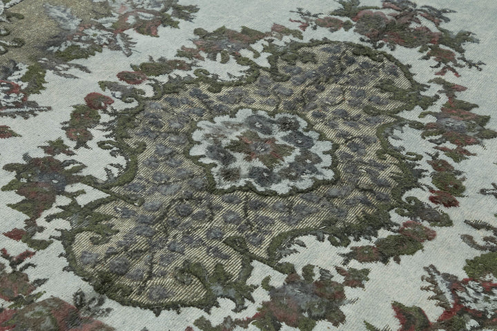 7x10 Vintage Hand-Carved Turkish Rug - 47048