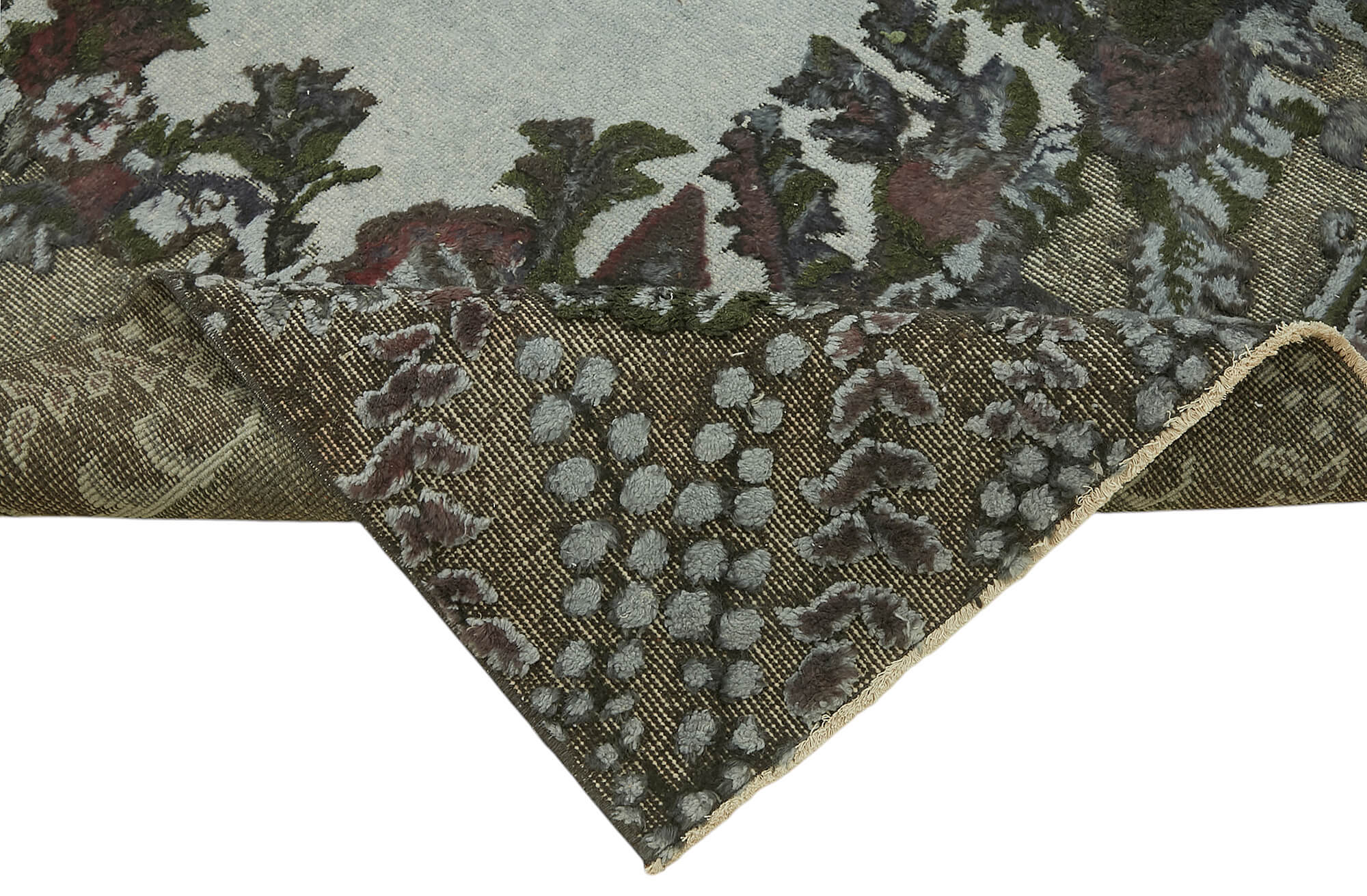 7x10 Vintage Hand-Carved Turkish Rug - 47048