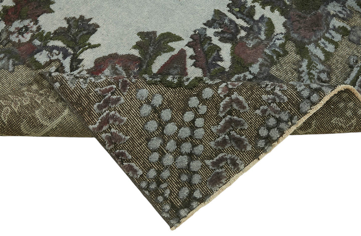 7x10 Vintage Hand-Carved Turkish Rug - 47048