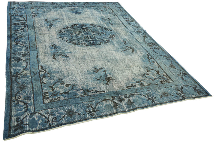 7x10 Vintage Hand-Carved Turkish Rug - 47049