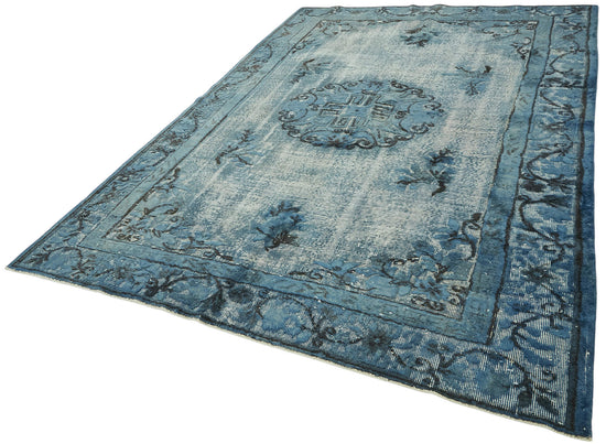 7x10 Vintage Hand-Carved Turkish Rug - 47049