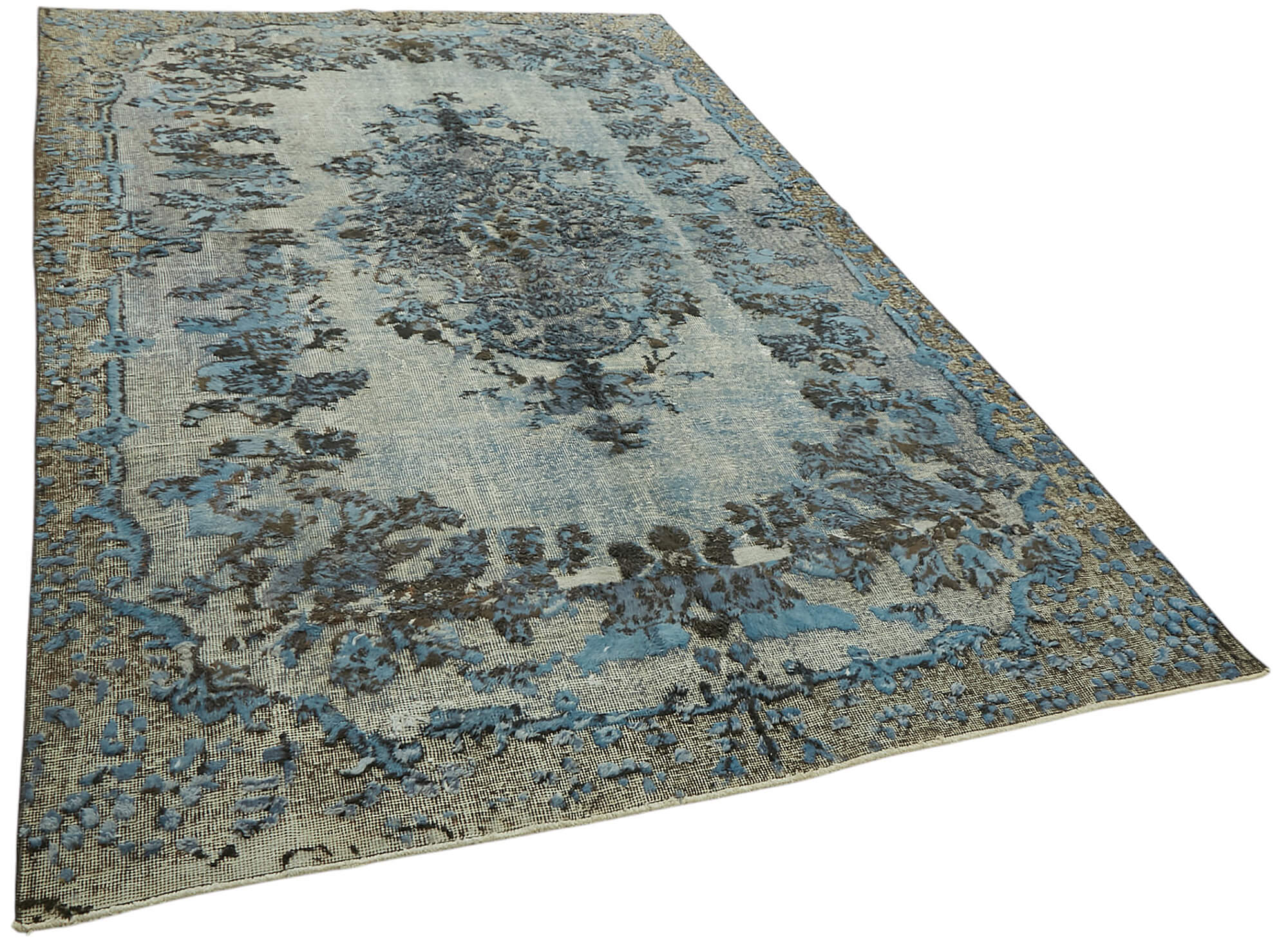 6x11 Vintage Hand-Carved Turkish Rug - 47050