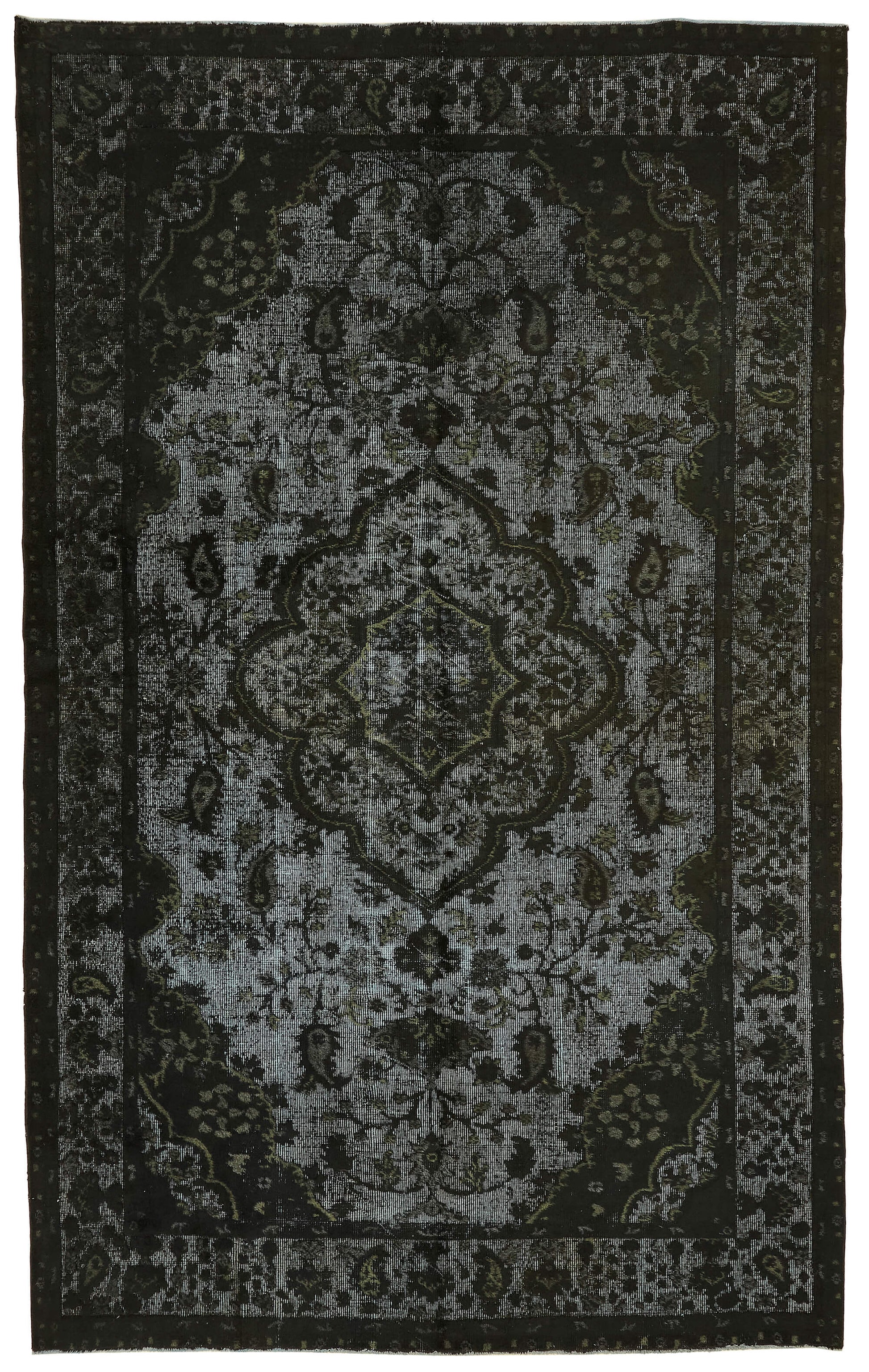 6x10 Vintage Hand-Carved Turkish Rug - 47052