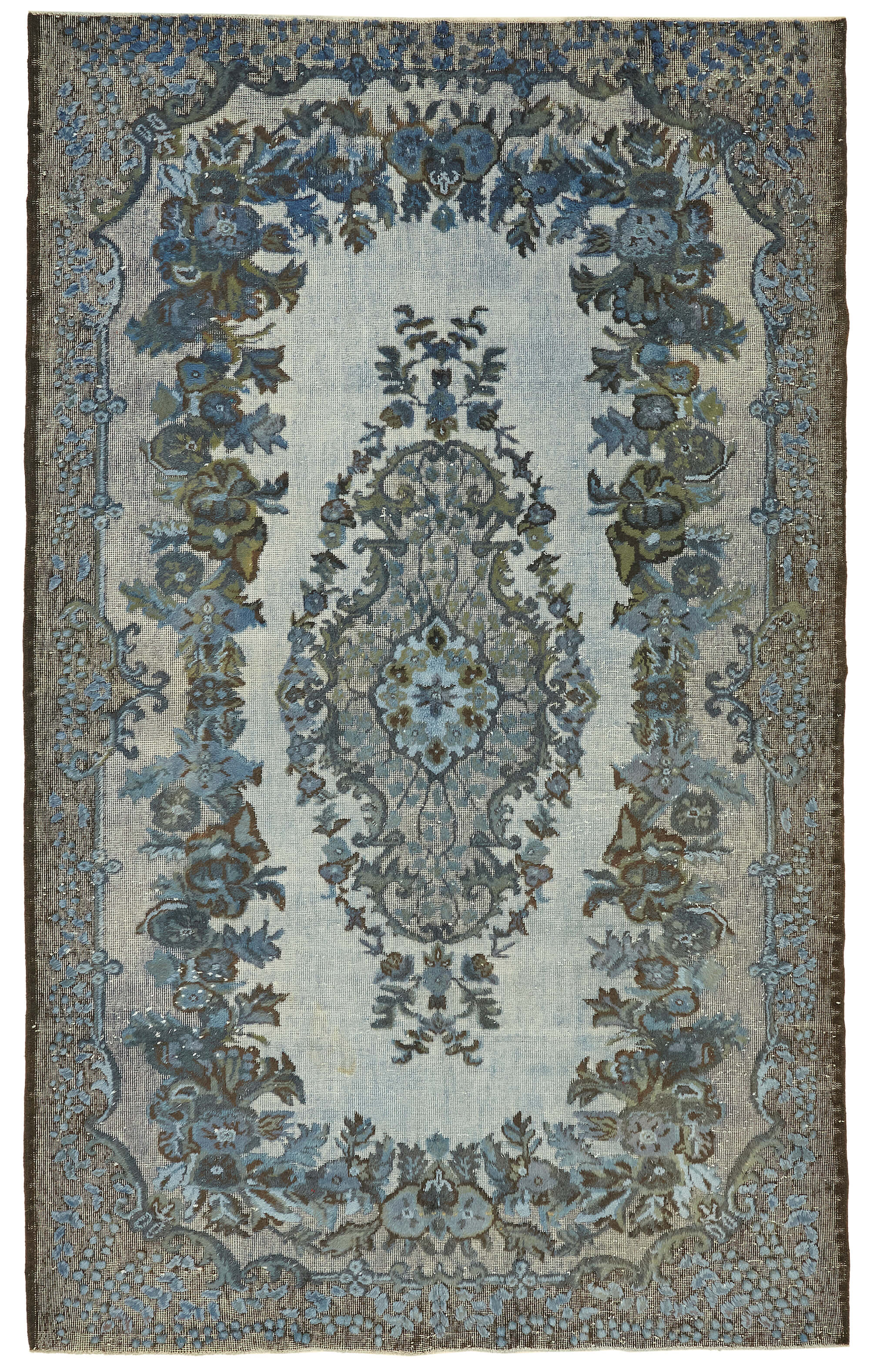 6x10 Vintage Hand-Carved Turkish Rug - 47054