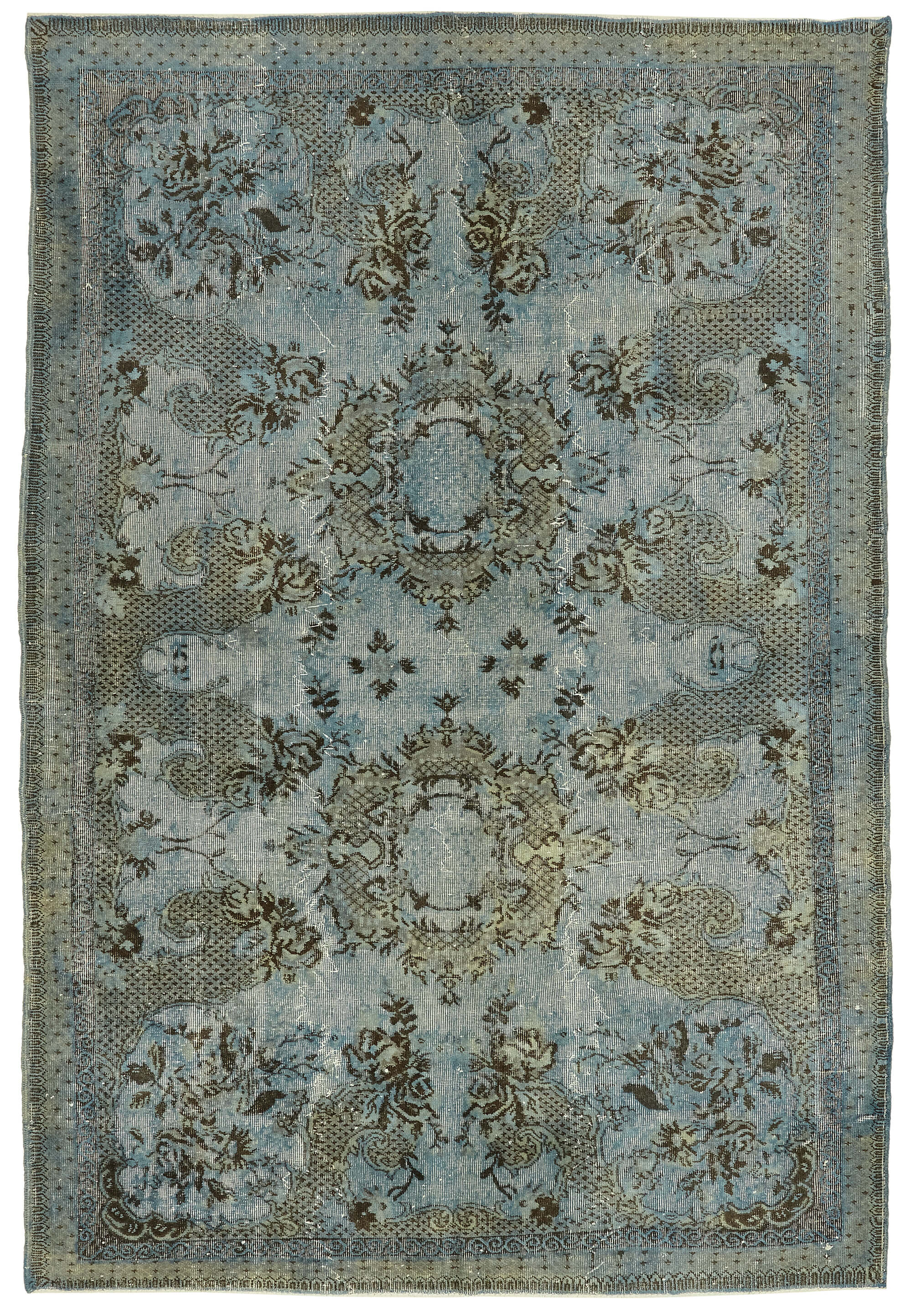 6x9 Vintage Hand-Carved Turkish Rug - 47055