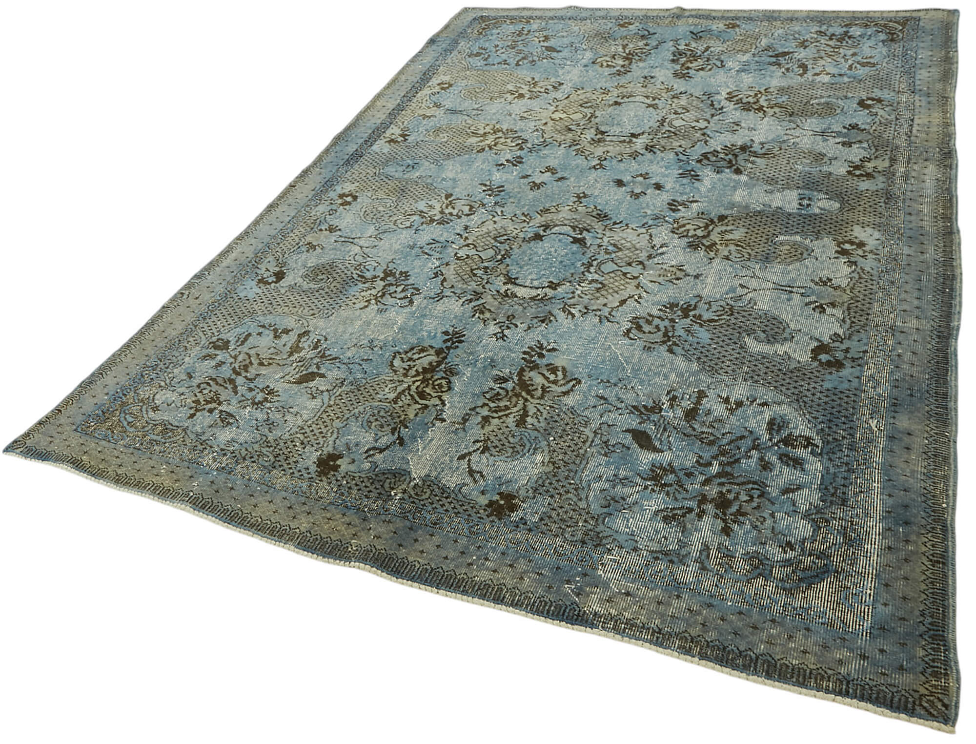 6x9 Vintage Hand-Carved Turkish Rug - 47055