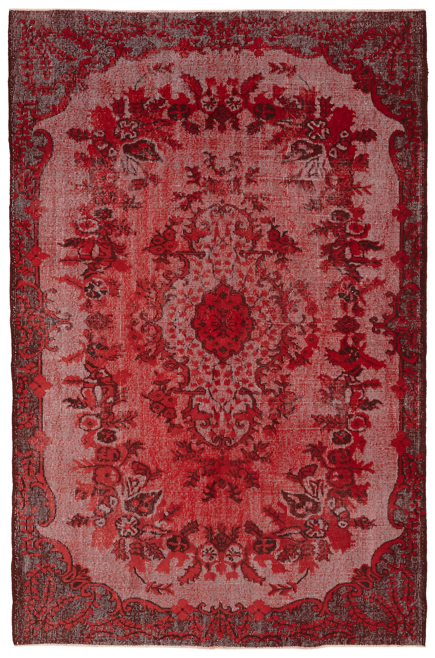 6x9 Vintage Hand-Carved Turkish Rug - 47056