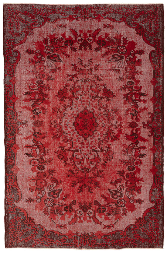 6x9 Vintage Hand-Carved Turkish Rug - 47056