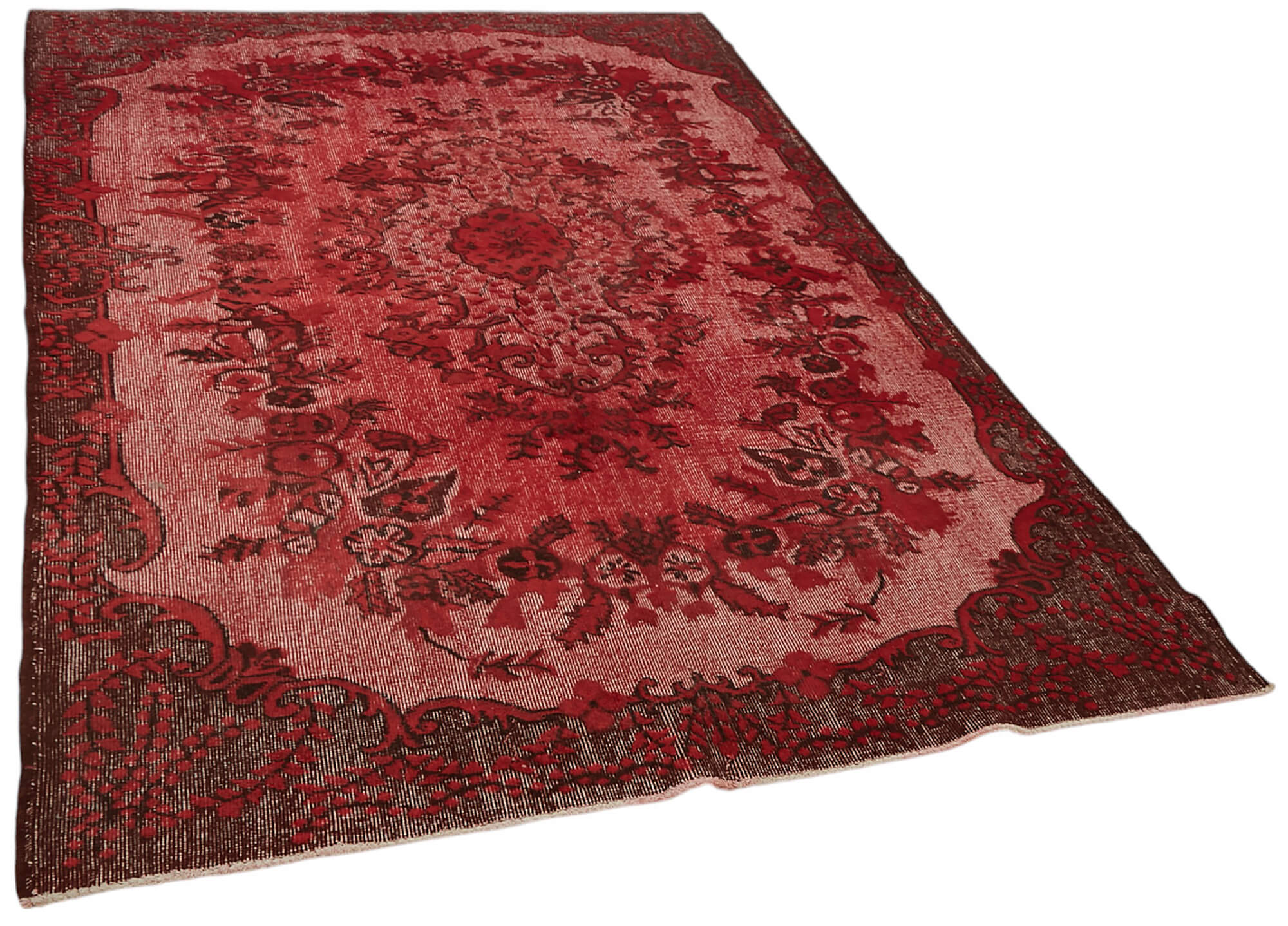 6x9 Vintage Hand-Carved Turkish Rug - 47056