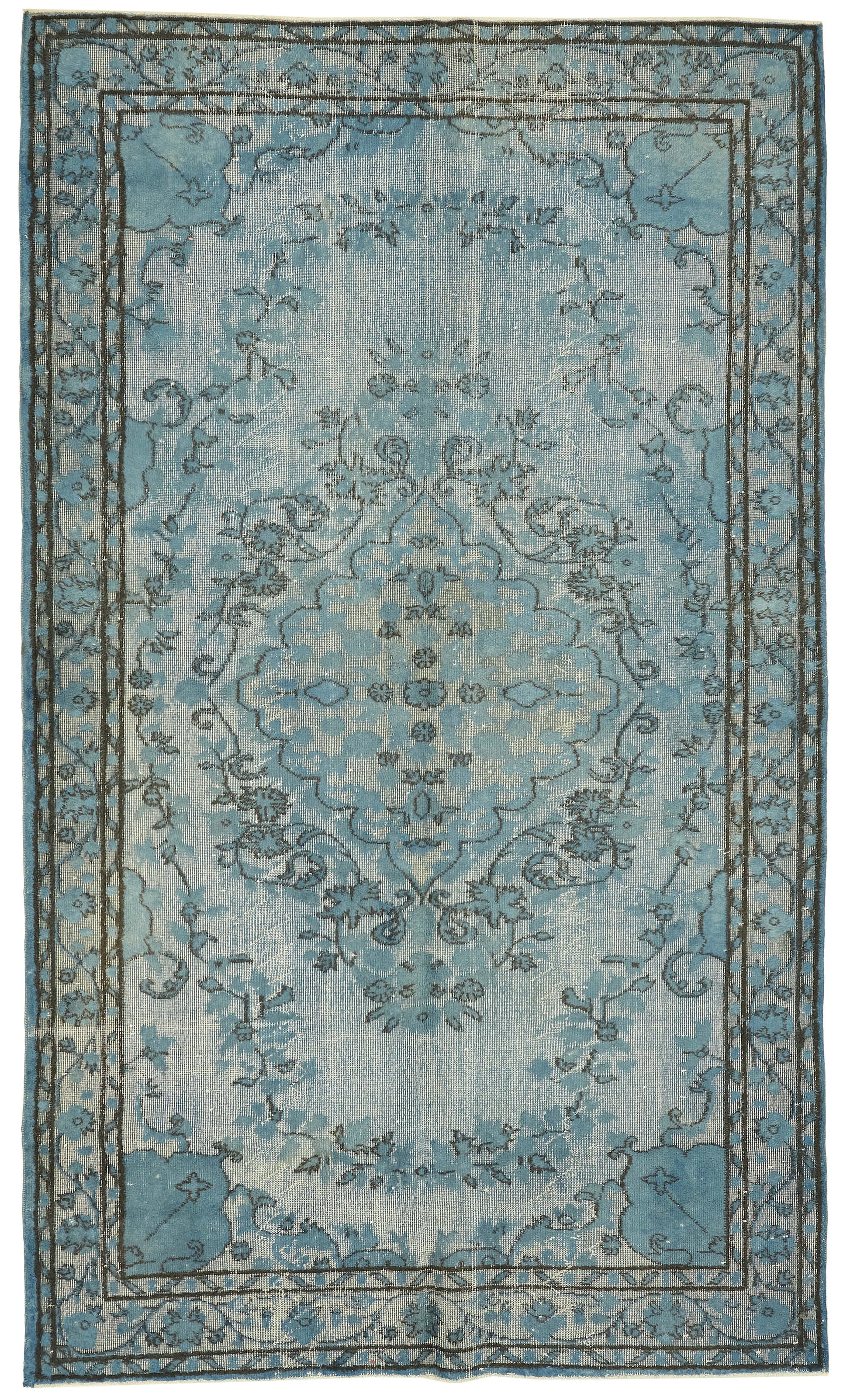 6x10 Vintage Hand-Carved Turkish Rug - 47057