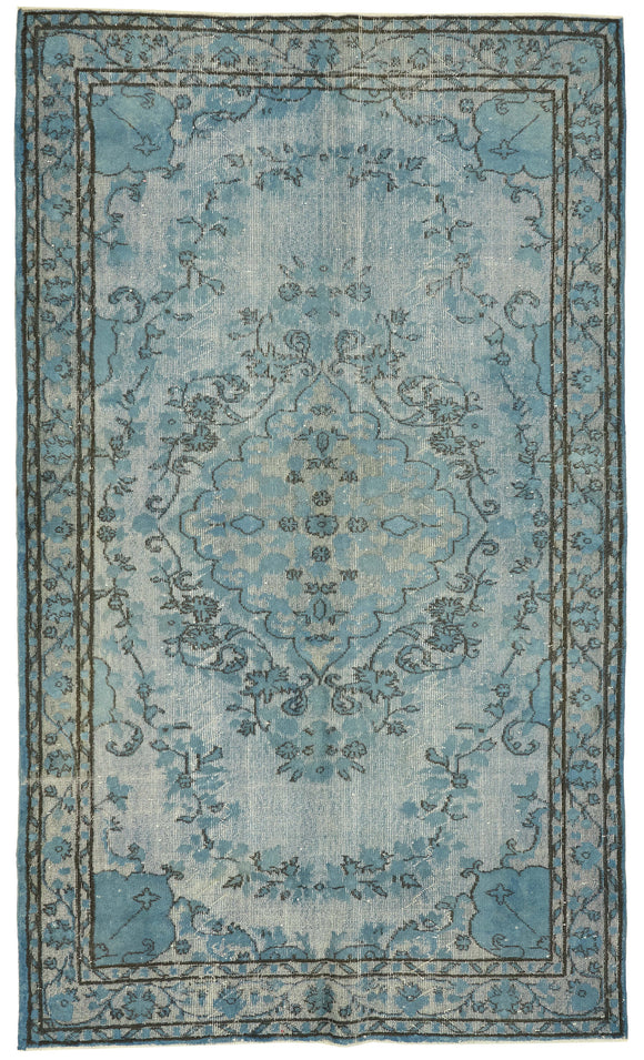 6x10 Vintage Hand-Carved Turkish Rug - 47057