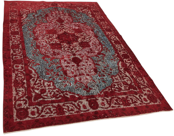 5x8 Vintage Hand-Carved Turkish Rug - 47058