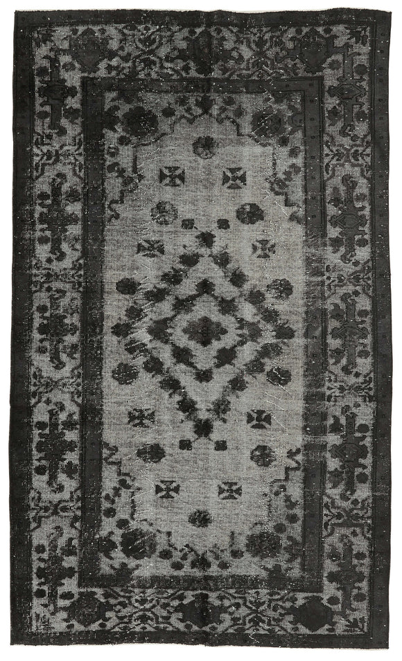 6x10 Vintage Hand-Carved Turkish Rug - 47061
