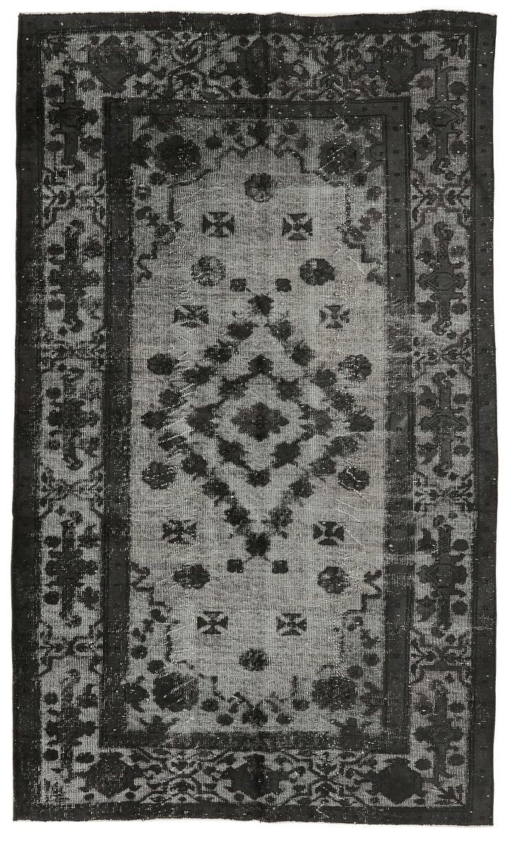 6x10 Vintage Hand-Carved Turkish Rug - 47061