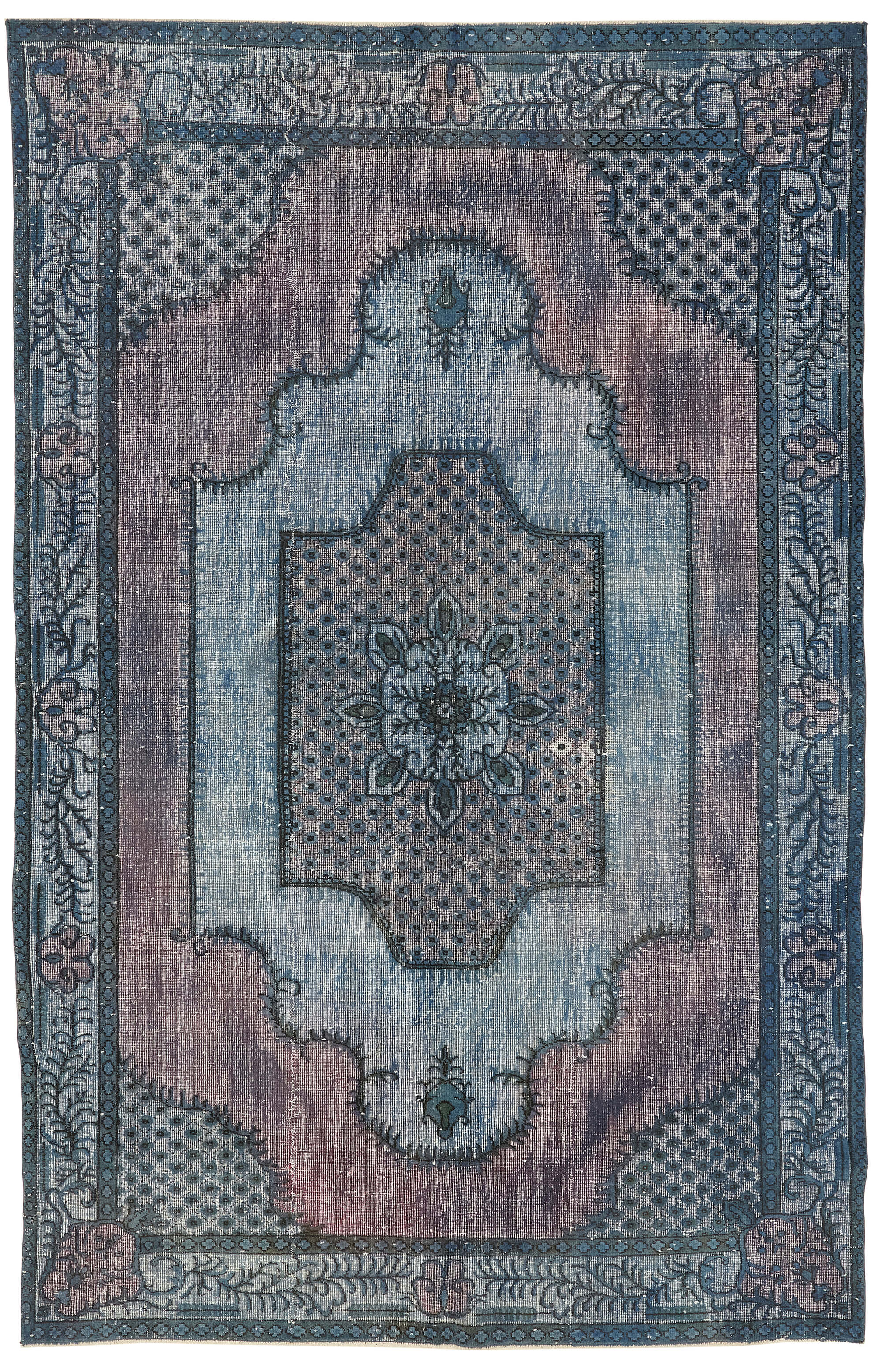 6x10 Vintage Hand-Carved Turkish Rug - 47062
