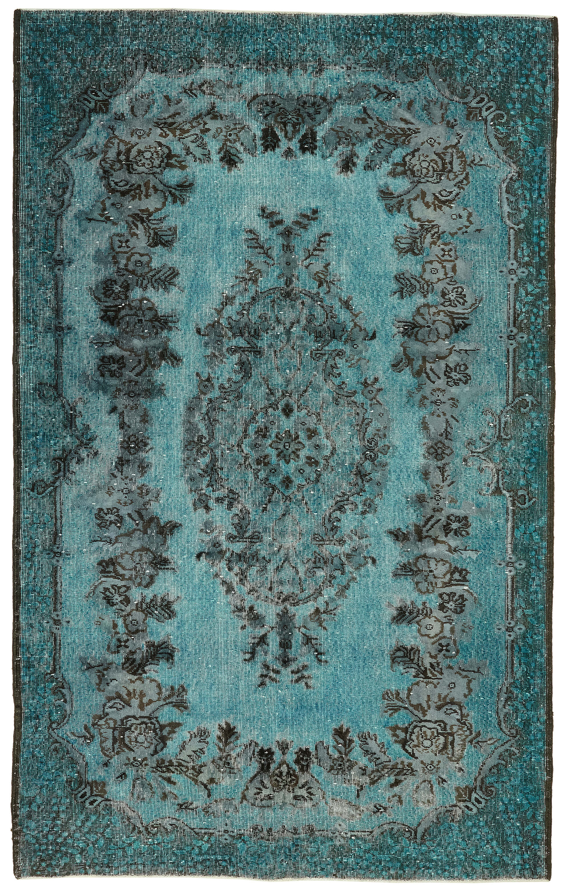 6x9 Vintage Hand-Carved Turkish Rug - 47064