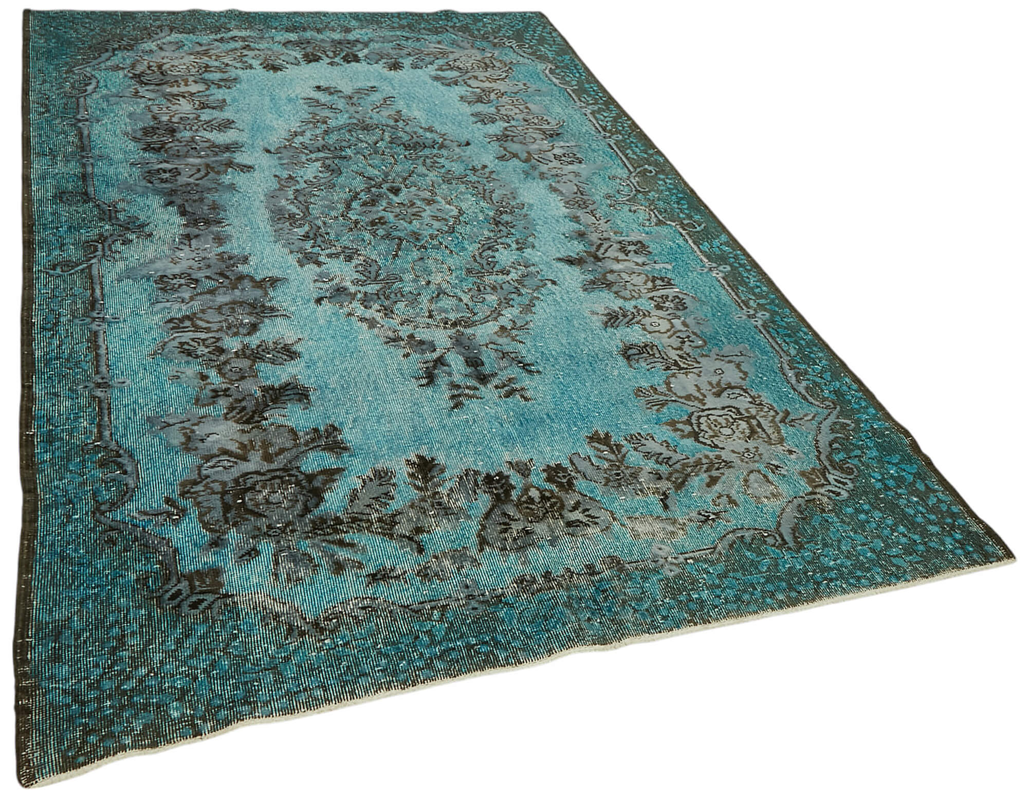 6x9 Vintage Hand-Carved Turkish Rug - 47064