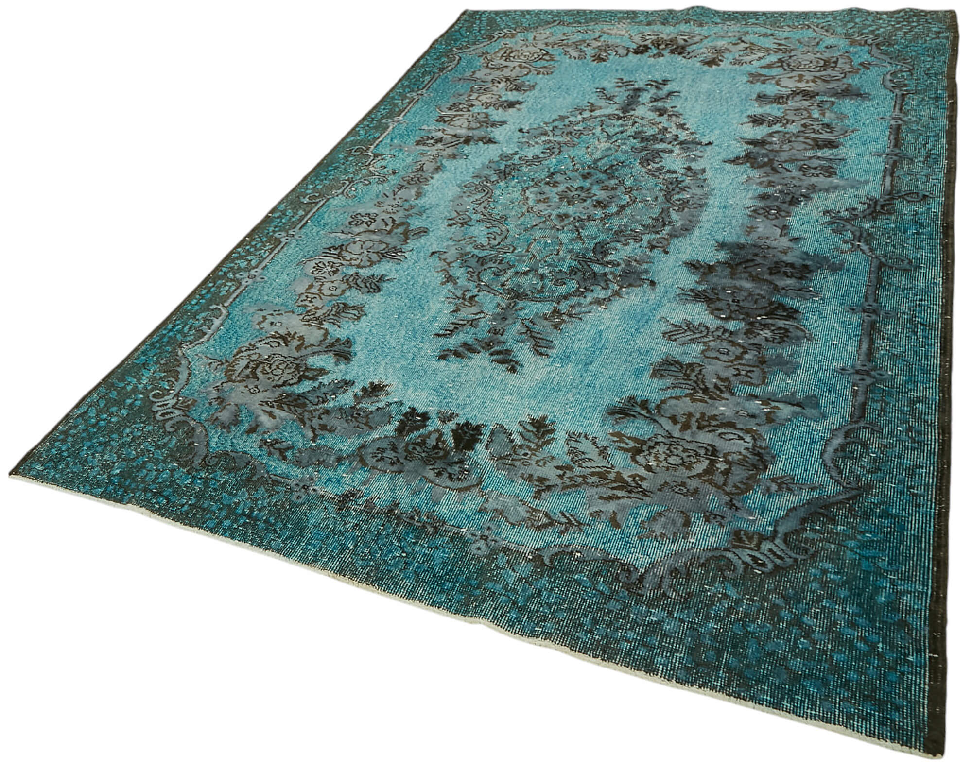 6x9 Vintage Hand-Carved Turkish Rug - 47064