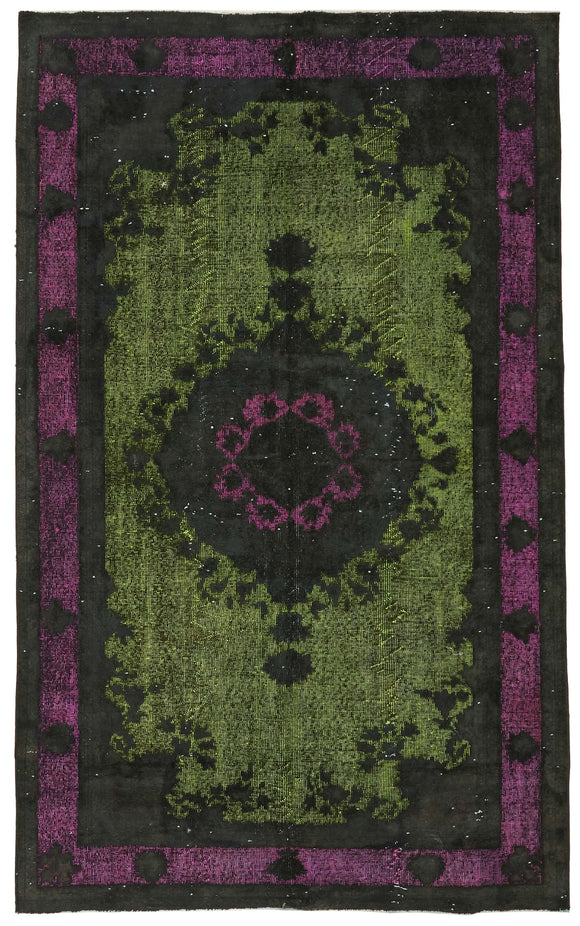 5x9 Vintage Hand-Carved Turkish Rug - 47065