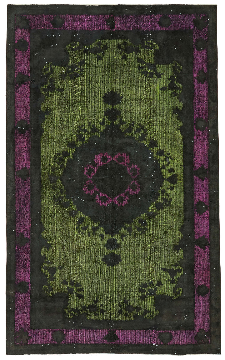 5x9 Vintage Hand-Carved Turkish Rug - 47065