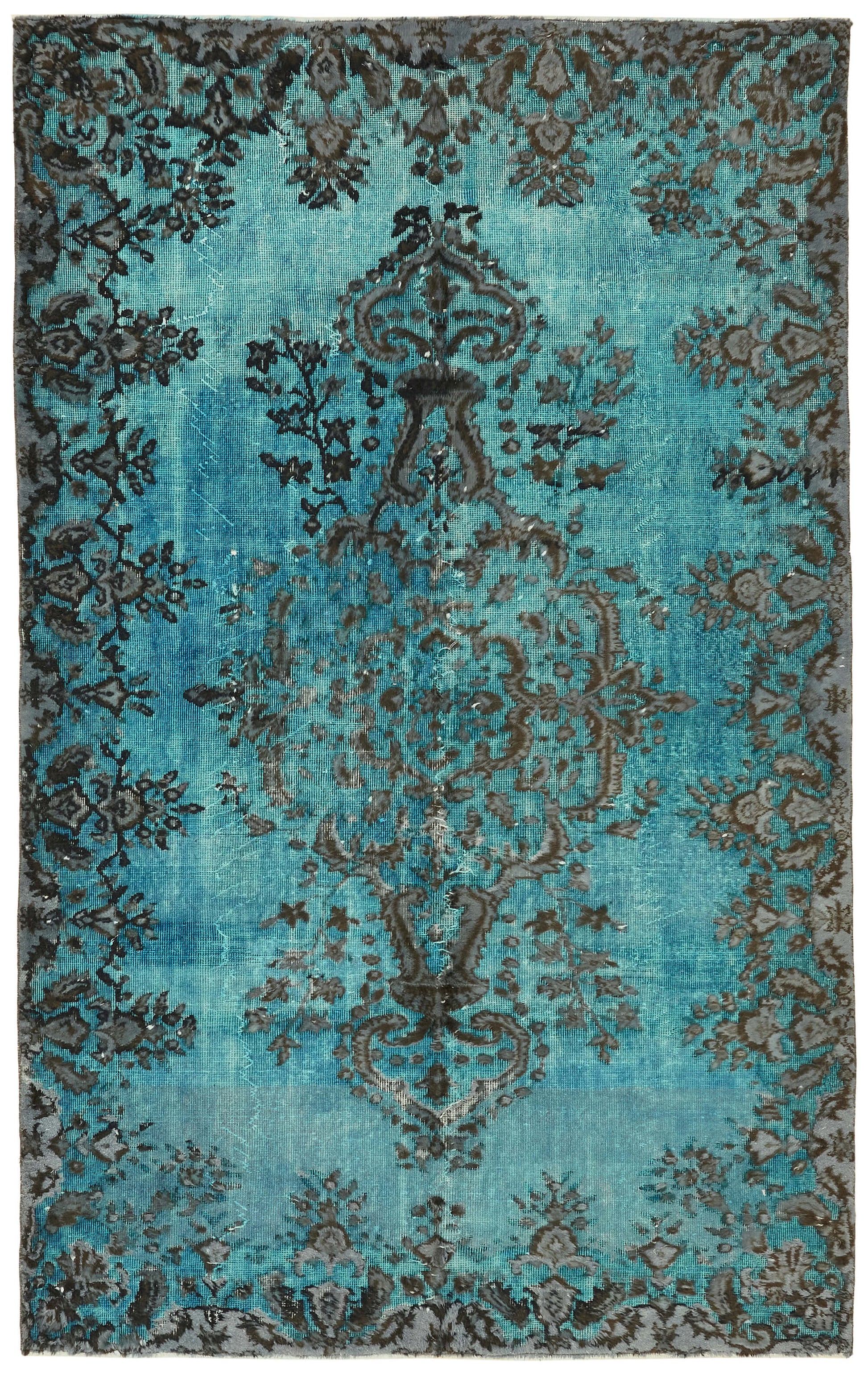 6x9 Vintage Hand-Carved Turkish Rug - 47066