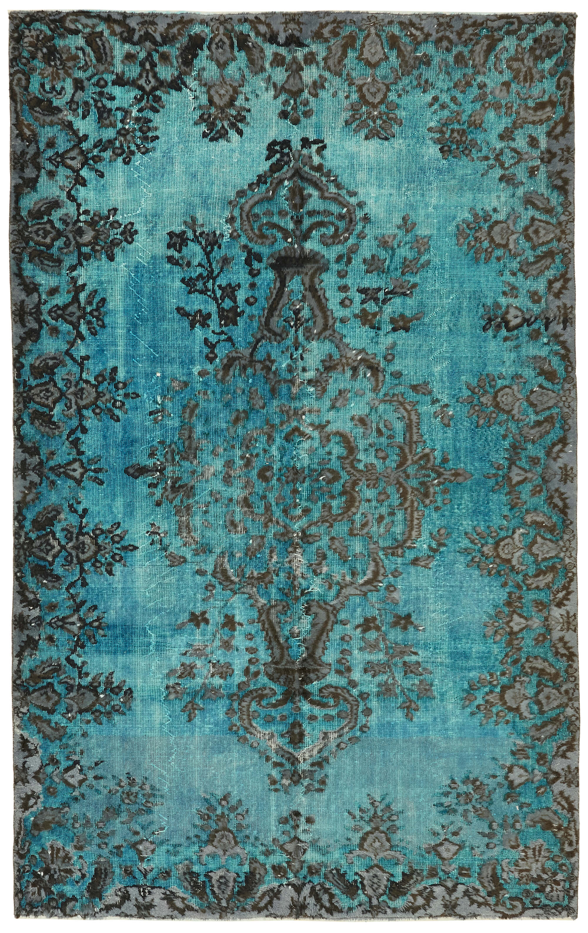 6x9 Vintage Hand-Carved Turkish Rug - 47066