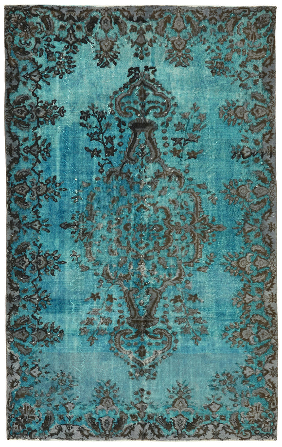 6x9 Vintage Hand-Carved Turkish Rug - 47066