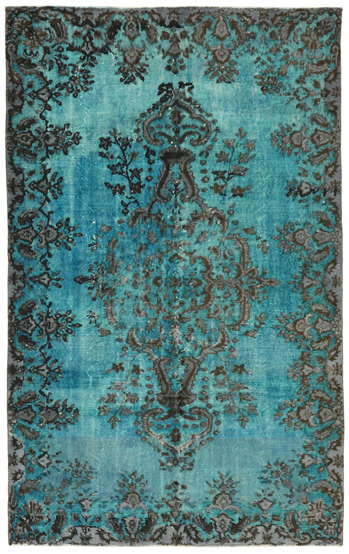 6x9 Vintage Hand-Carved Turkish Rug - 47066